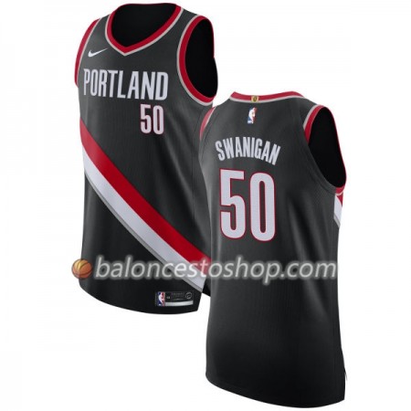 Camiseta Hombre NBA Portland Trail Blazers Caleb Swanigan 50 Nike 2017-18 Negro Swingman